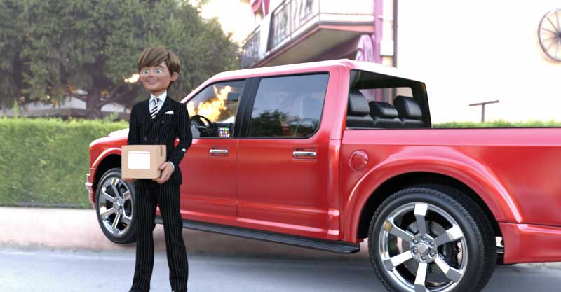 Male business courier