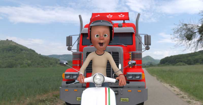 Frightened scooter rider