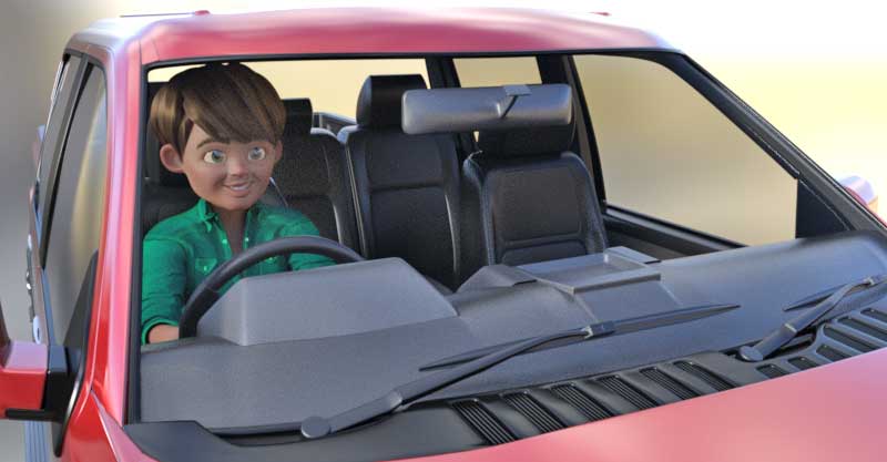 Young driver delivering food